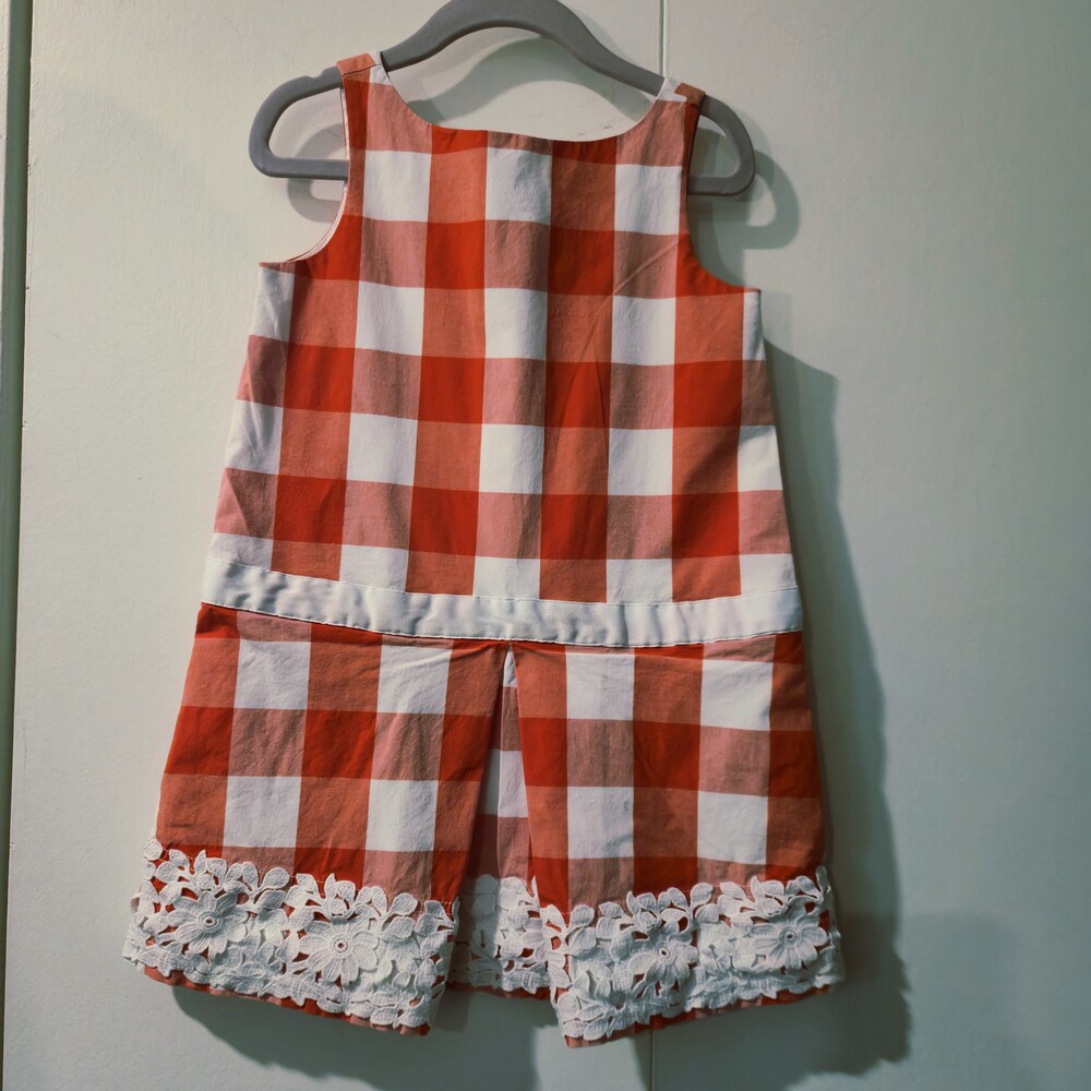 Janex Girls Size 4 Red & White Checkered Dress